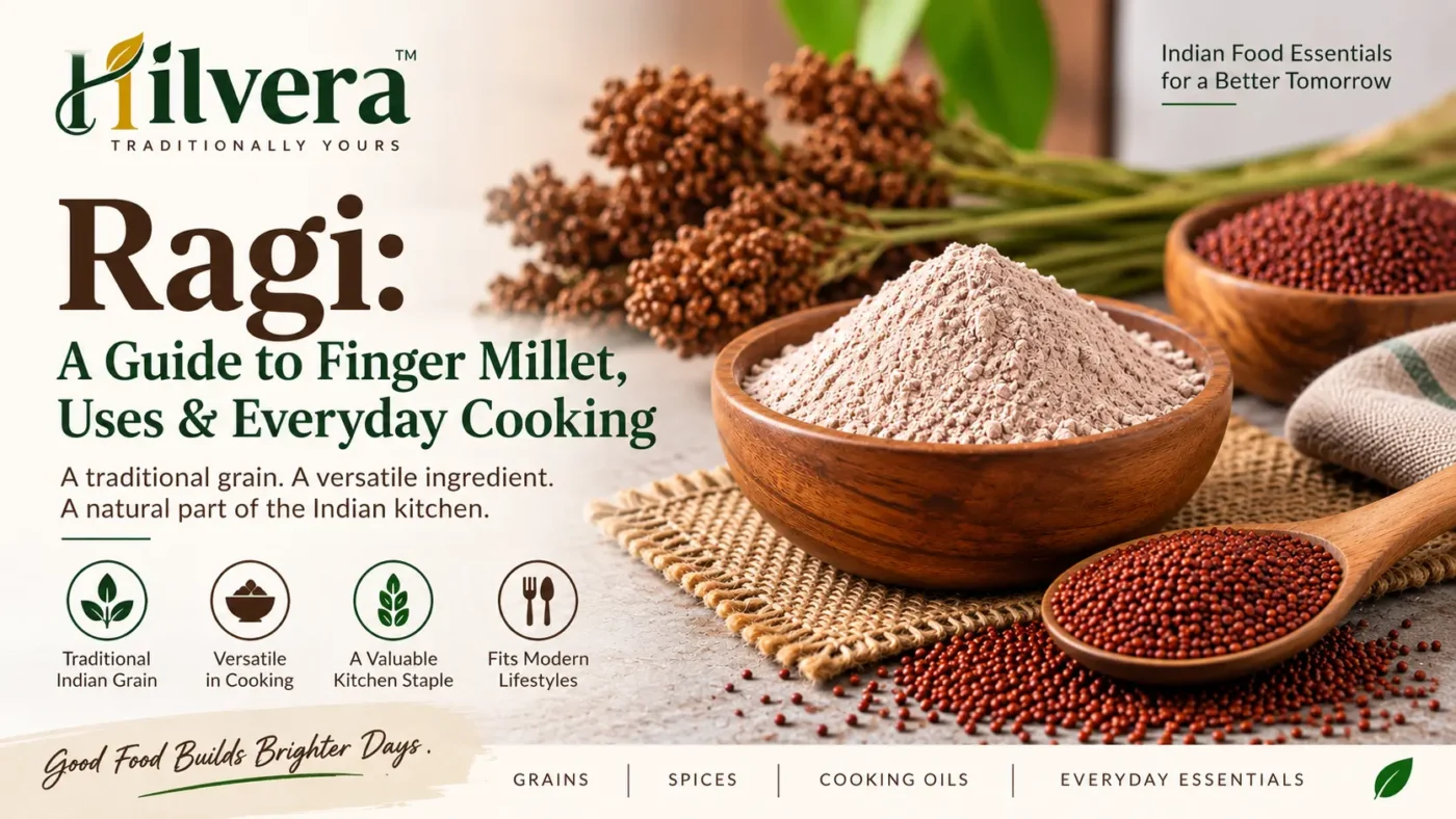 Hilvera ragi finger millet flour and ragi grains for everyday Indian cooking
