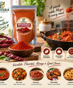 Hilvera Pure Byadgi Red Chilli Powder culinary uses in curries, stir-fries, chutneys, tandoori marinades, and snacks